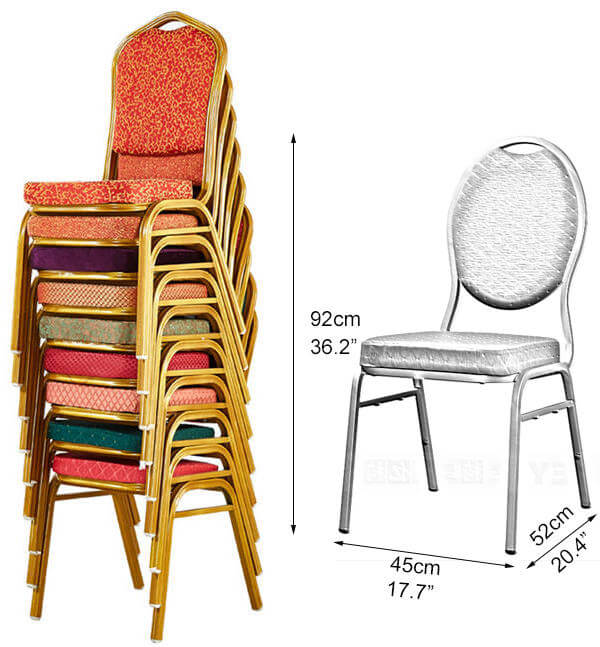 stackable banquet chairs dimension