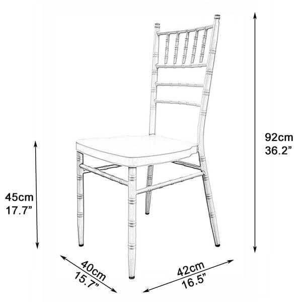 white tiffany chair dimensions
