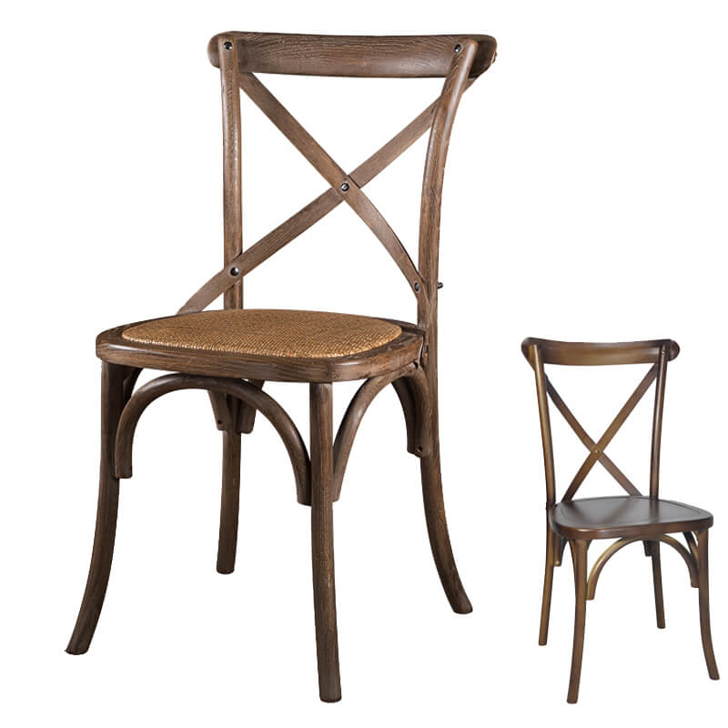 Wooden Restaurant cross back chairs