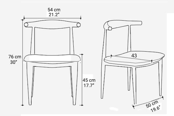 Wegner elbow chair replica dimension