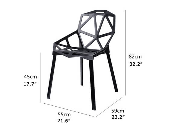 Plastic geometric chair dimension