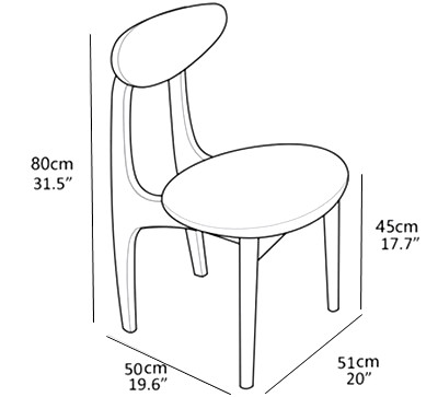 Mesurement of dining chairs for sale