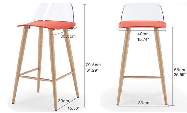 plastic nerd bar stool dimension