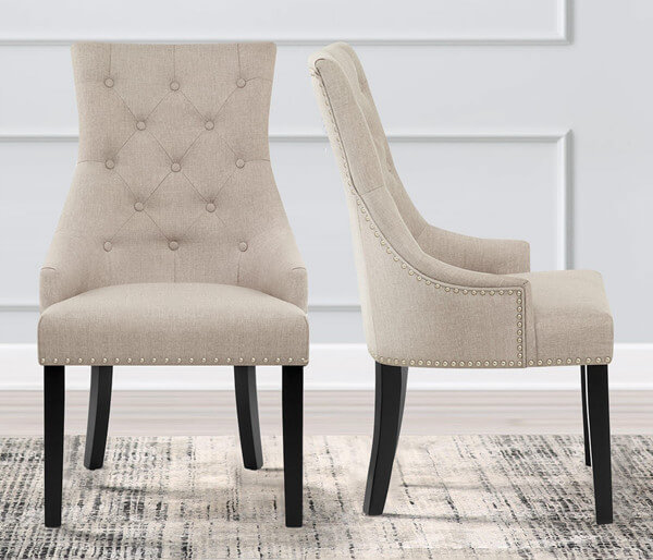 nailhead upholstered dining chairs