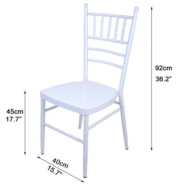 White tiffany chair dimension