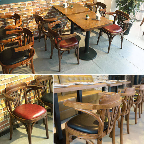 wooden restaurant chairs set