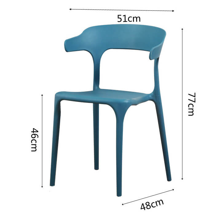 plastic restaurant chairs dimension