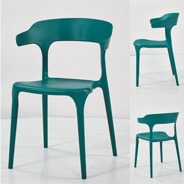 N-PP09 restaurant plastic chair green color