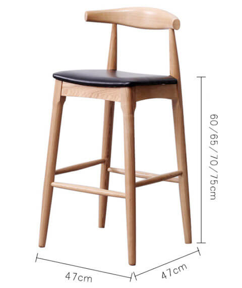 Elbow stool dimension seat height 60cm 65cm 70cm 75cm