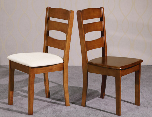 Restaurant chair upholstered seat and wooden seat 