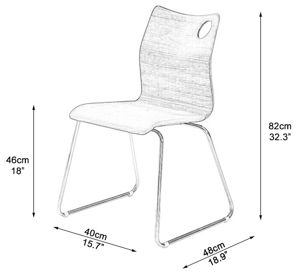 Bentwood cafe chair dimensions