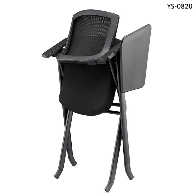 folding desk chair with writing pad