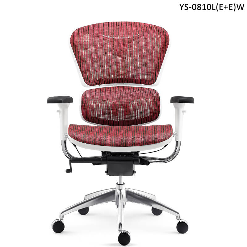 red mesh office chair ergonomic design