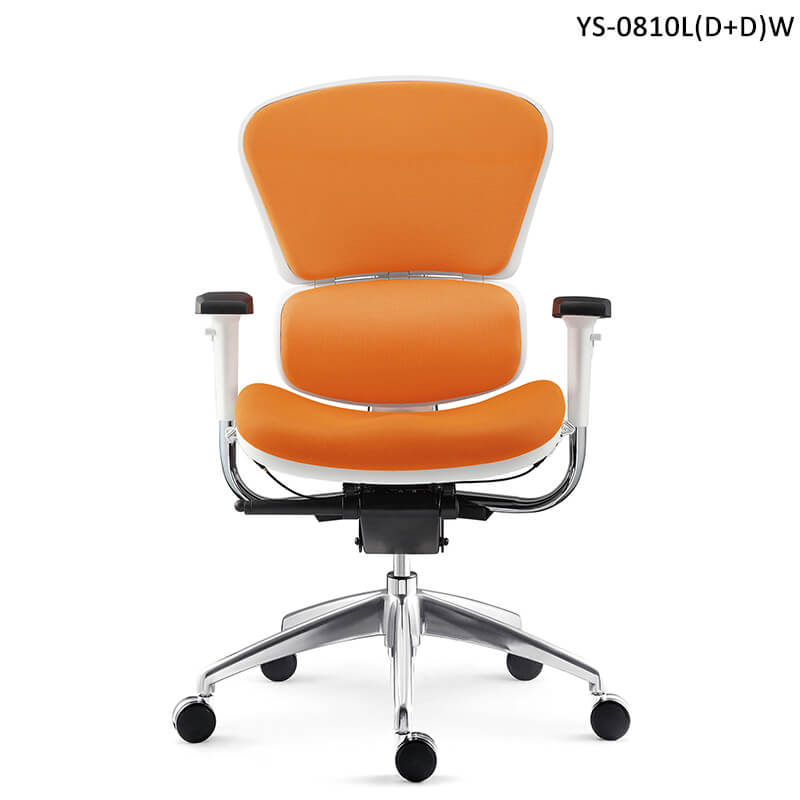 orange fabric ergonic chair
