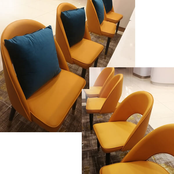 yellow velvet dining chairs