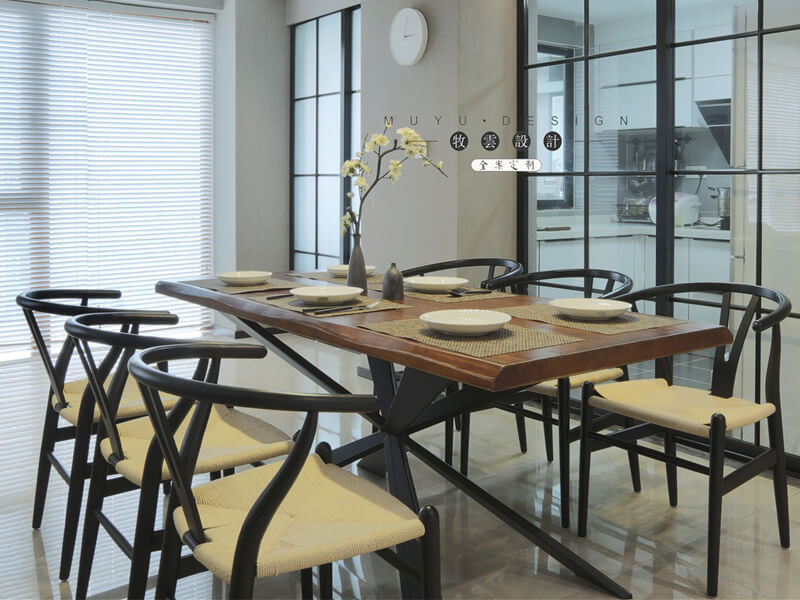 Black wishbone chairs for dining room