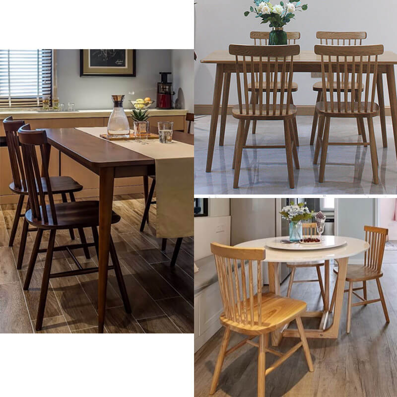 modern windsor chairs in dining room