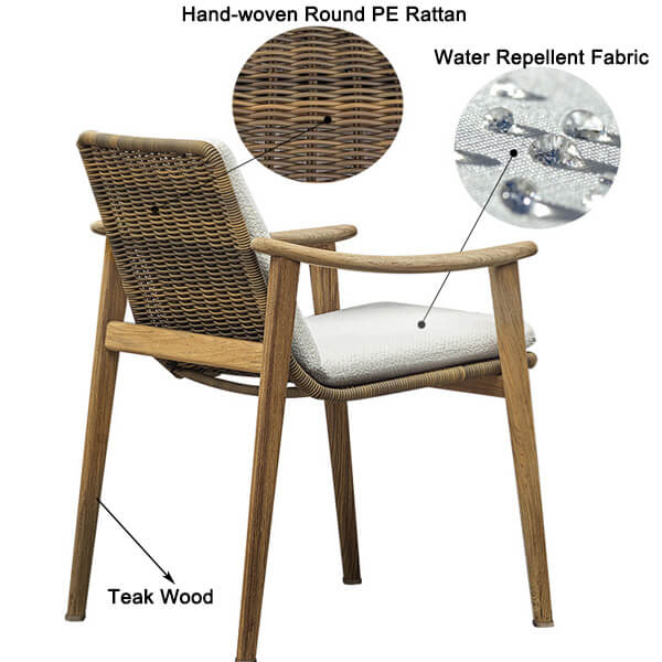 teak outdoor chair description