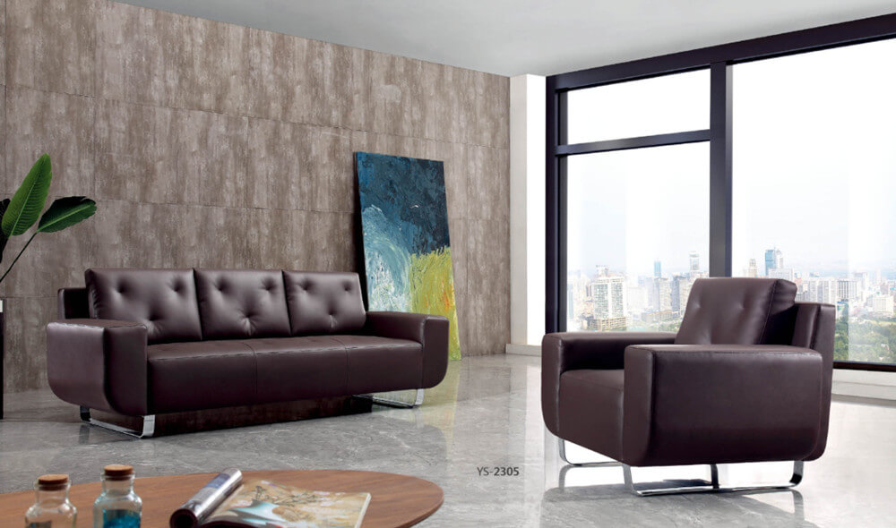 Stylish leather office sofa set