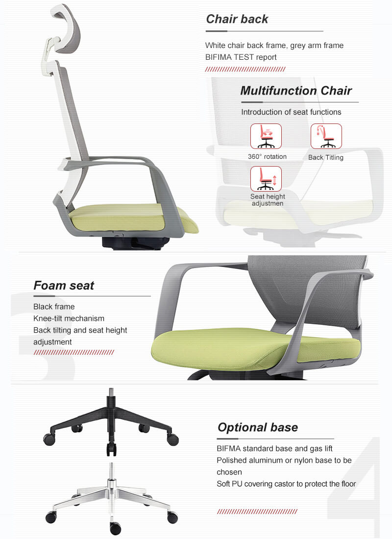 YS-0816 mesh office chair features