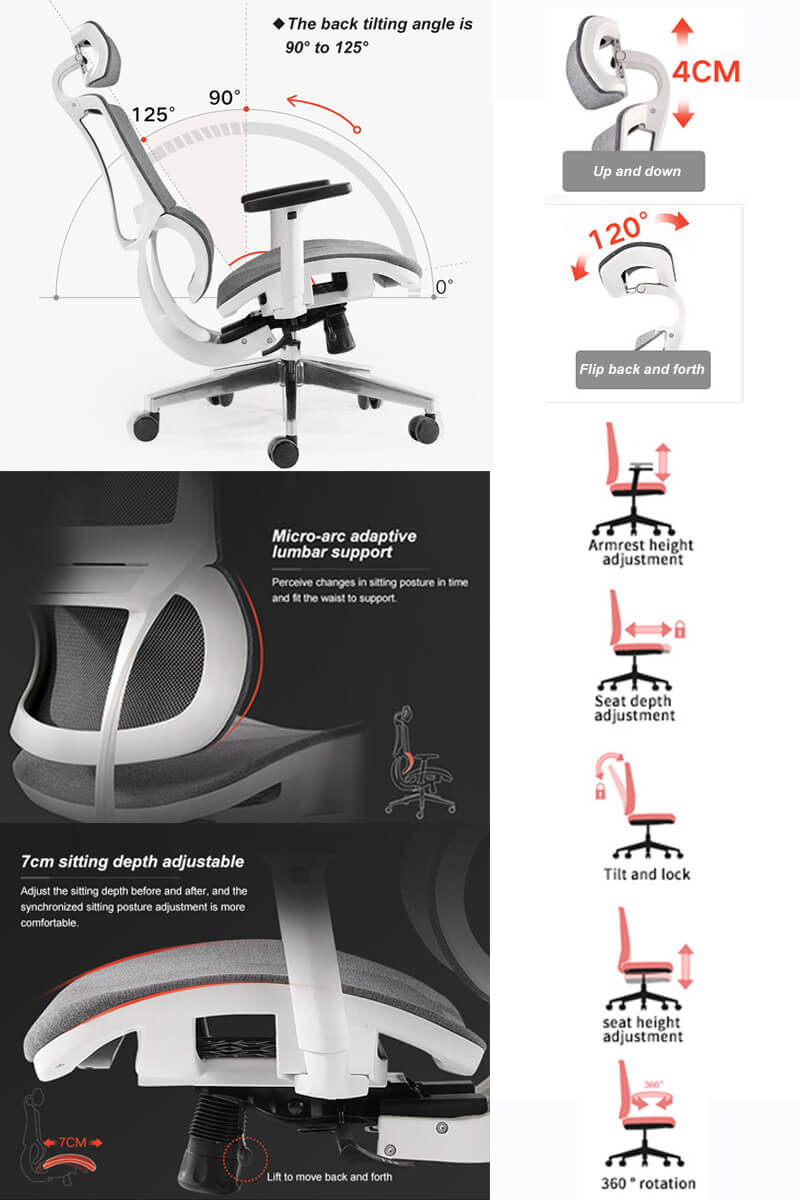 Features of ergonomic task chairs YS-0917L