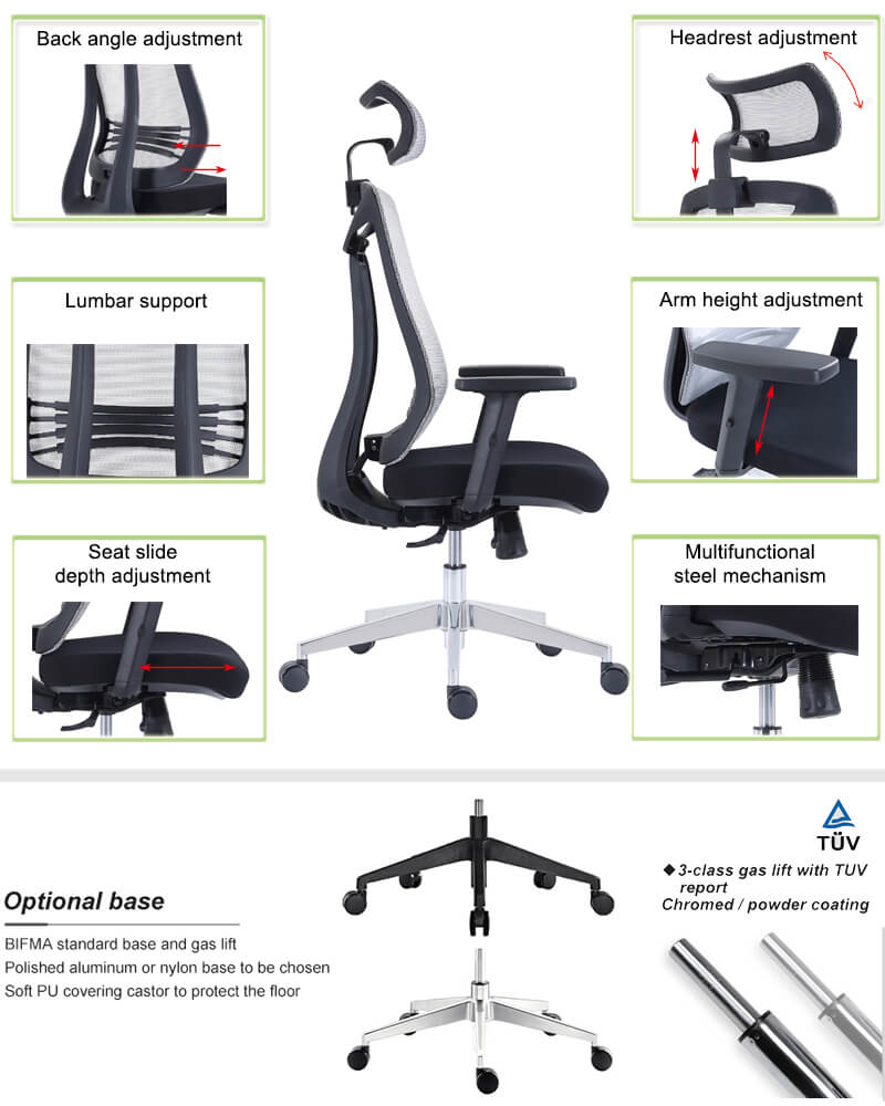 Features of ergonomic executive chair