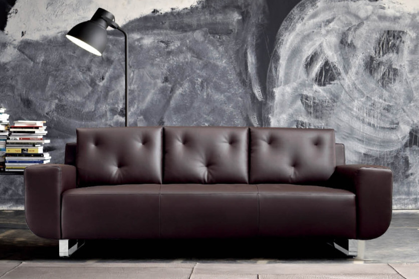 modern office leather sofa 3 seater