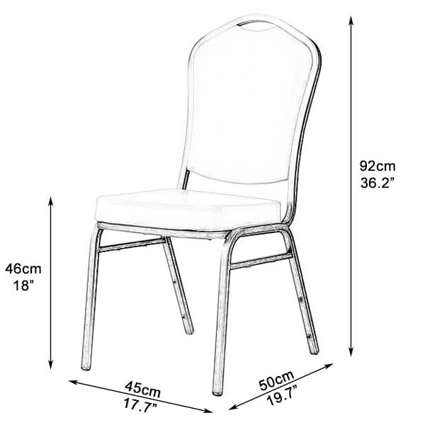 standard banquet chair dimensions