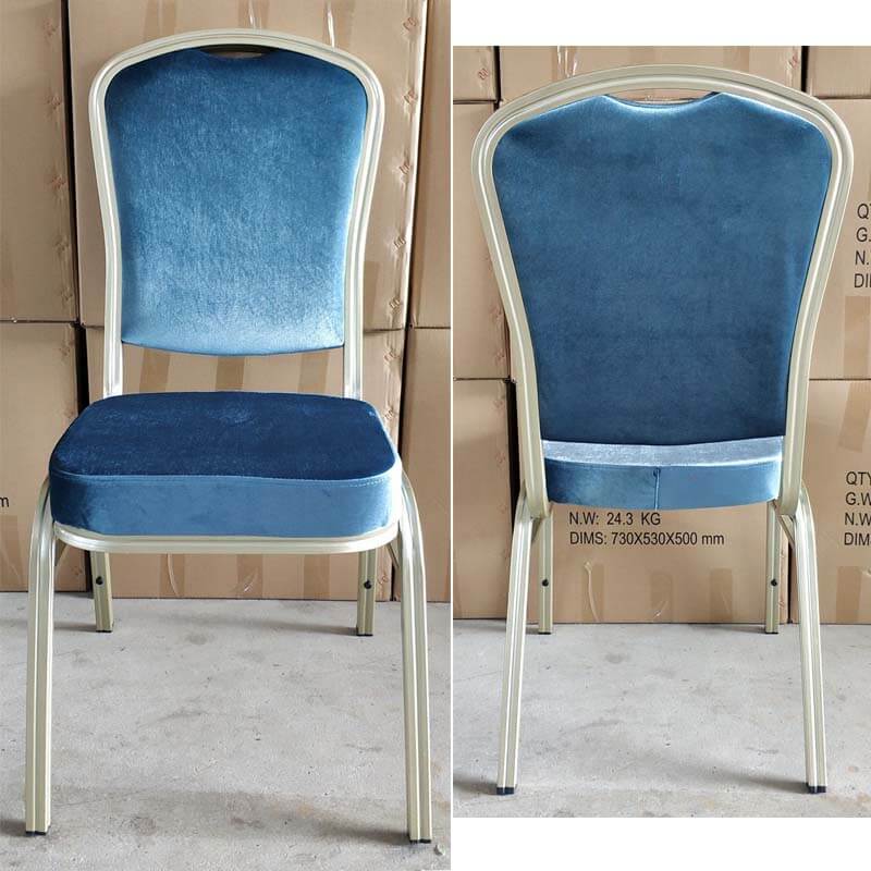 Blue Velvet Modern Fancy Banquet Chairs
