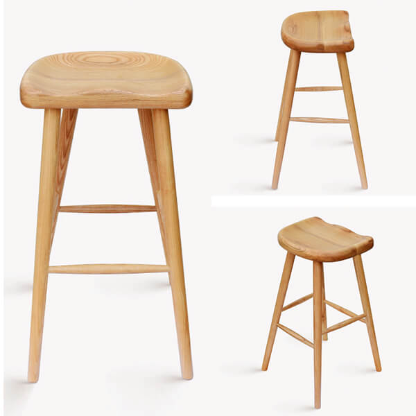 N-B007 wooden bar stool details