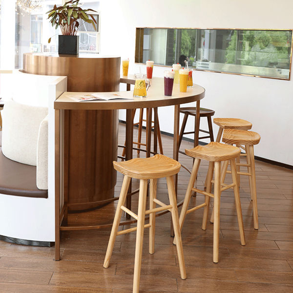 Backless wood bar stool for restaurant