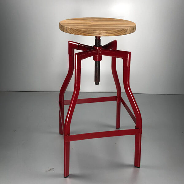 Red swivel bar stool