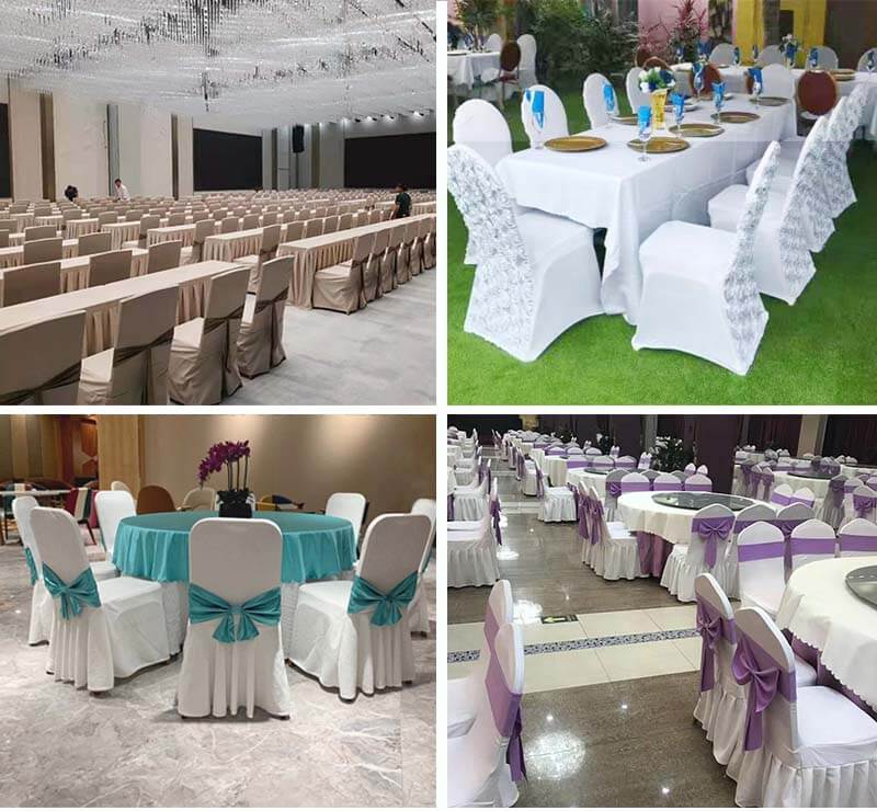 fabric covers for banquet tables and chairs