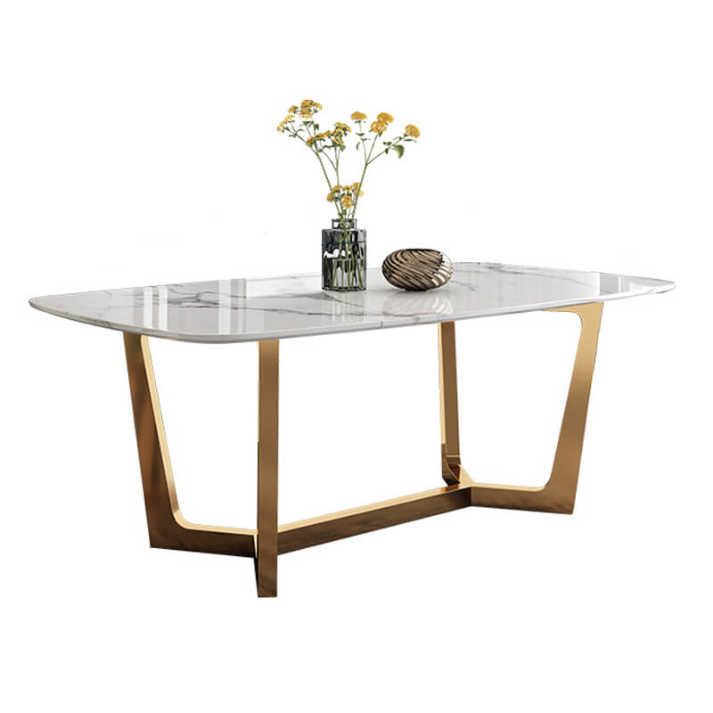 stainless steel and marble dining table