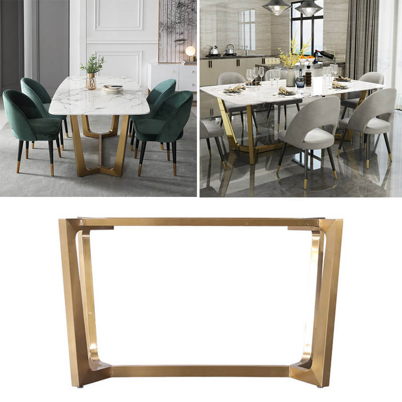 dining table gold stainless steel frame