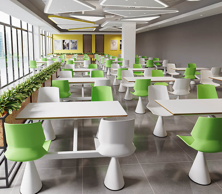 modern cafeteria table and chairs