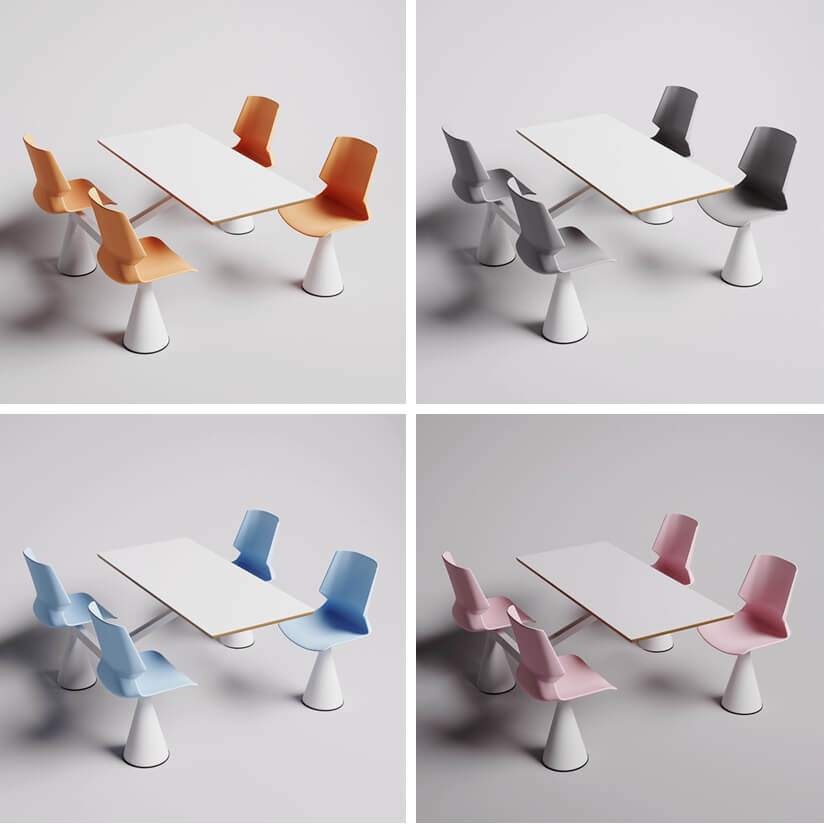 color options of cafeteria table