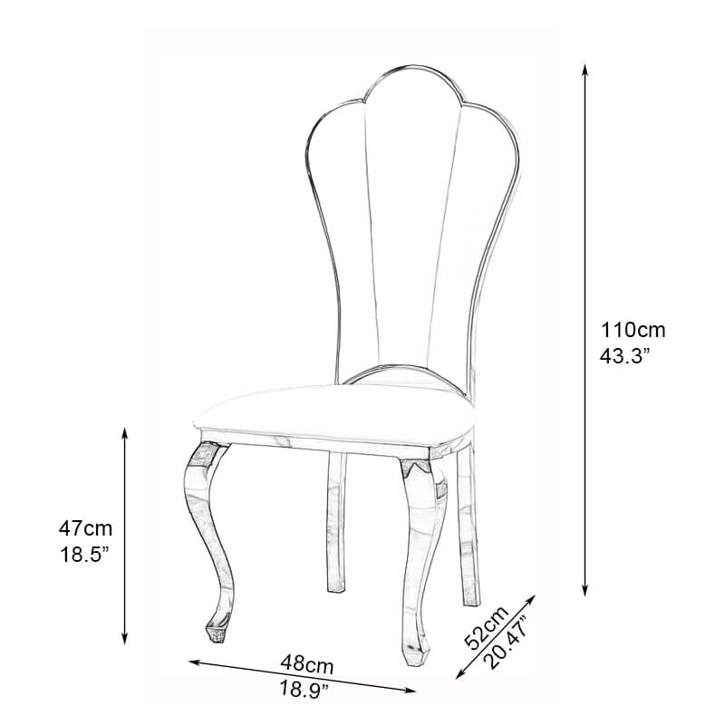 Stainless steel dining chairs dimensions
