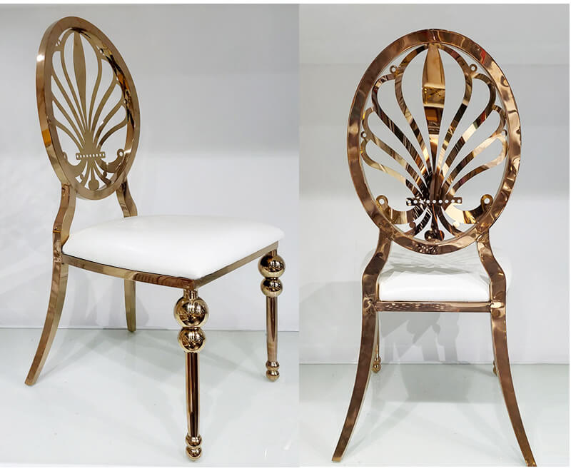 Gold stainless steel durable dining chairs
