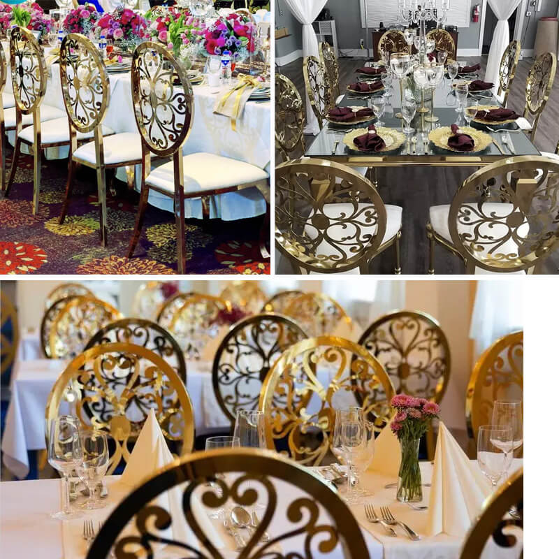 Gold Dining Chairs And Table Set