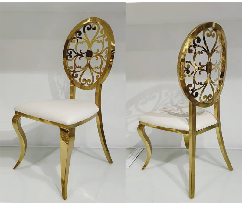 Gold Dining Chairs With White Upholstery
