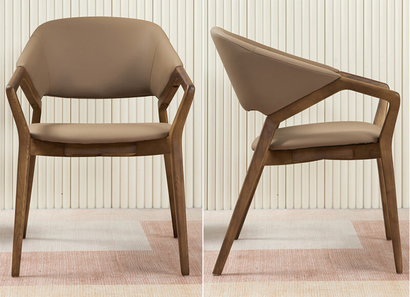 Modern solid wood chairs with armrests