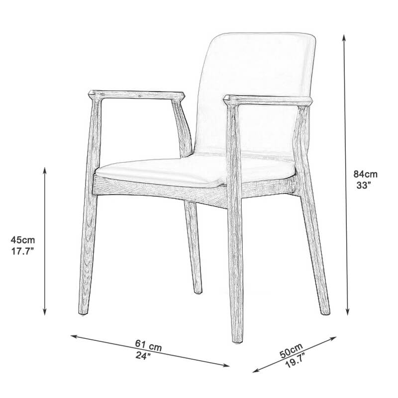 restaurant wood chairs dimensions