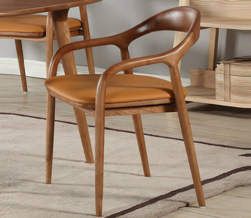 Natural wood dining chairs