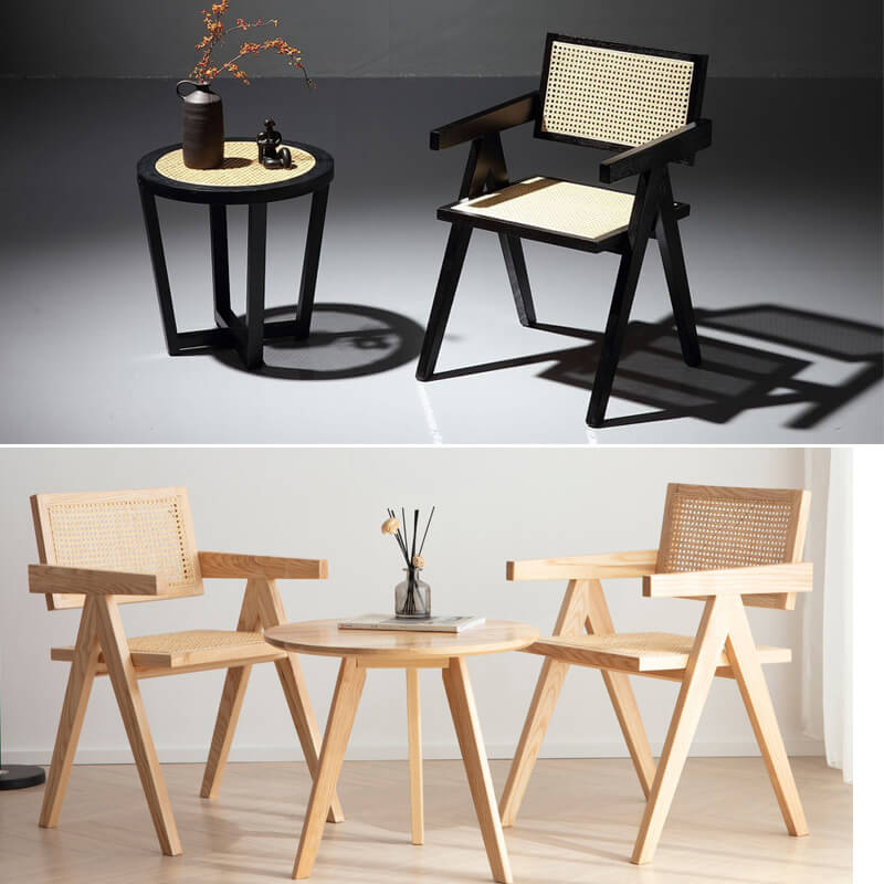 Contemporary cane side chairs
