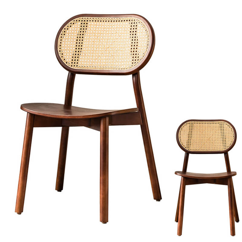 Modern rattan back dining chair