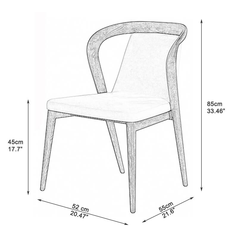 Ash dining chair dimensions