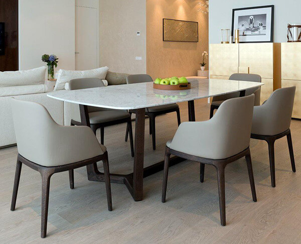 Grace modern dining room chairs table set
