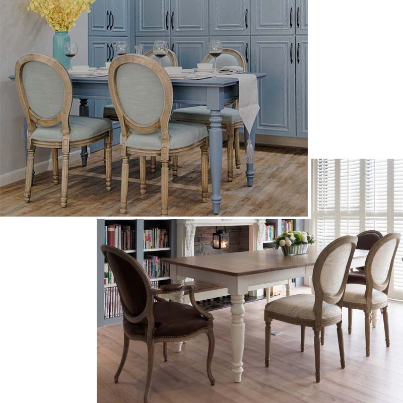 Retro Oval Back Dining Chairs Table Set