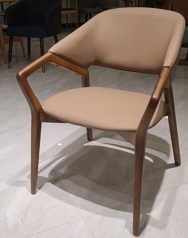 Modern Italian Upholstered Solid Wood Chair
